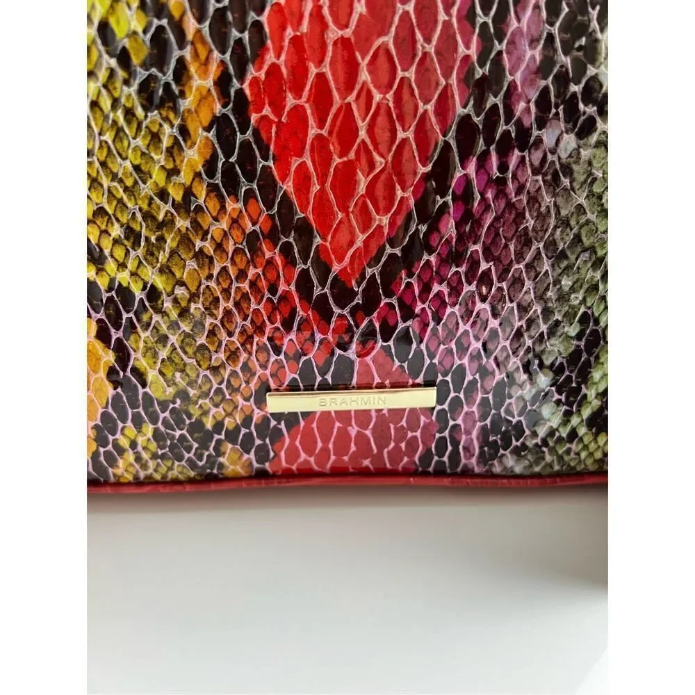 Brahmin NWT Red Dragon Snake Print Satchel Bag